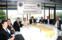 De izquierda a derecha Berisiartúa, Iocca, Artundo, Forbes, Buján, Capodanno, Goicoechea y Diez, durante la presentación
