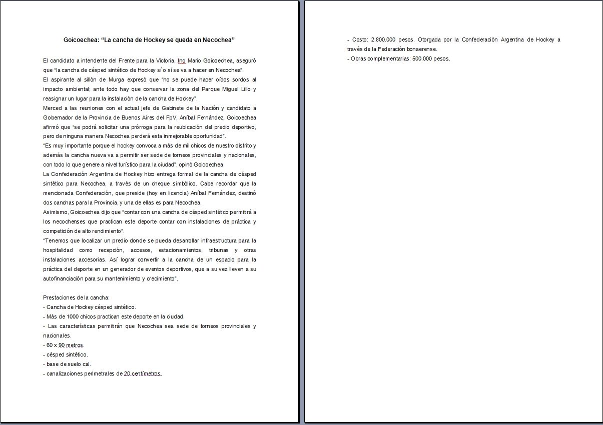 comunicado cancha cesped goicoechea