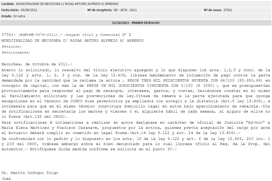 demanda contra rojas del municipio