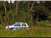 policia municipal vigilando a ambientalistas