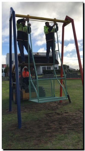PUERTO QUEQUÉN colocó juegos integradores en la Plaza 3 de agosto
