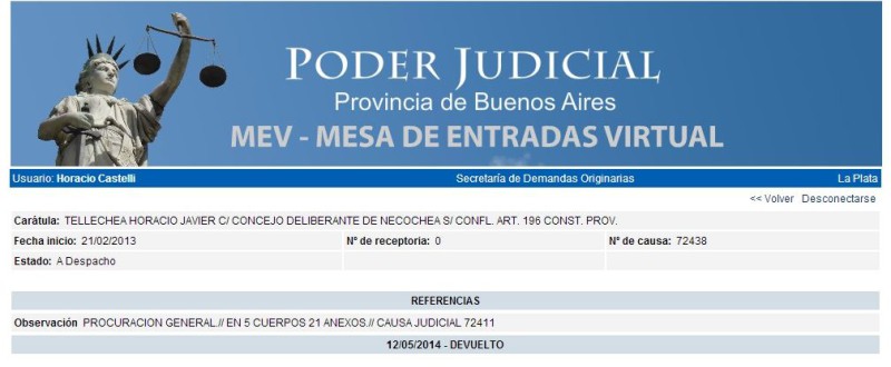 NECOCHEA: La procuradora ya habría dado su dictamen a la Corte en el caso Tellechea contra el HCD