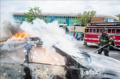 EEUU RACISMO: Violentos disturbios en Baltimore tras el funeral del afroamericano Freddie Grey