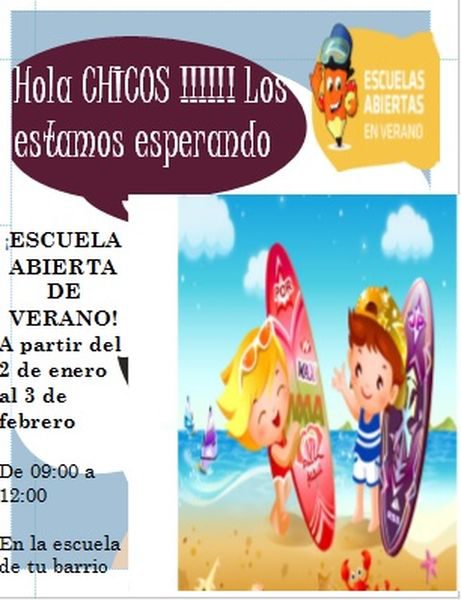 NECOCHEA: Escuelas abiertas de verano