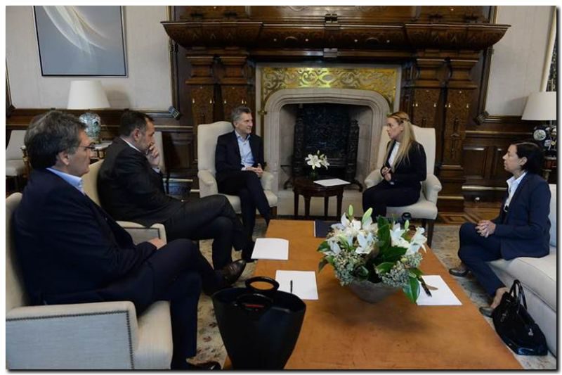 GOBIERNO: El Presidente Macri recibió en la Casa Rosada a Lilian Tintori