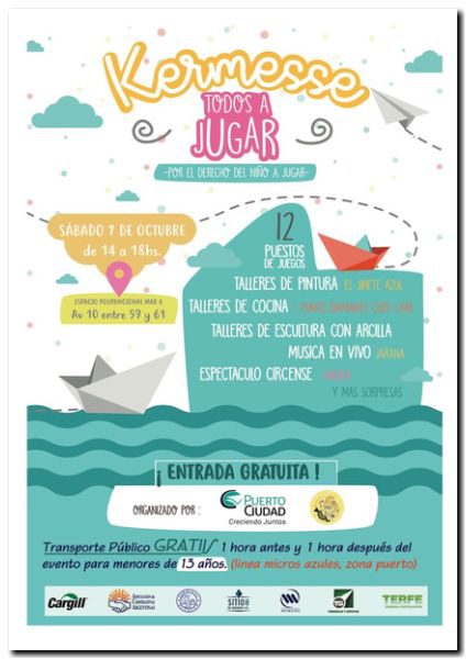 SÁBADO: Todos a jugar en Puerto Quequén. Una jornada dedicada a los más chicos en el Lote Mar 6.