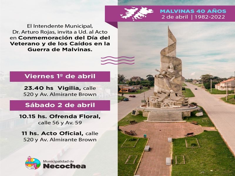 NECOCHEA: Se viene el acto a 40 años de la Gesta de Malvinas