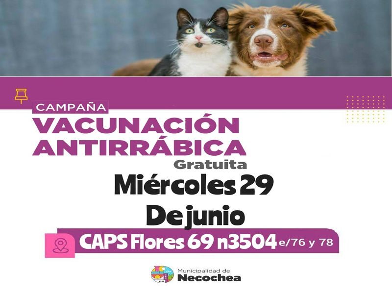 VACUNACIÓN ANTIRRÁBICA: En el CAPS Flores