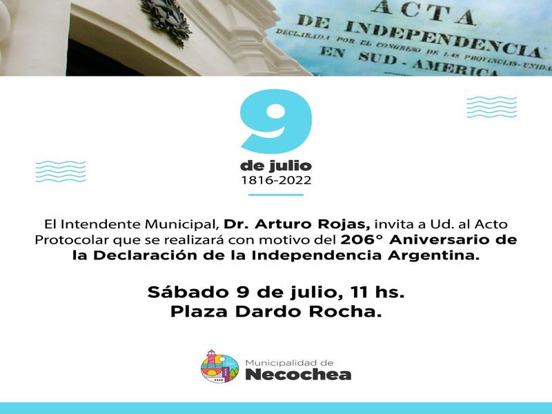 9 DE JULIO: El acto se realiza este sábado