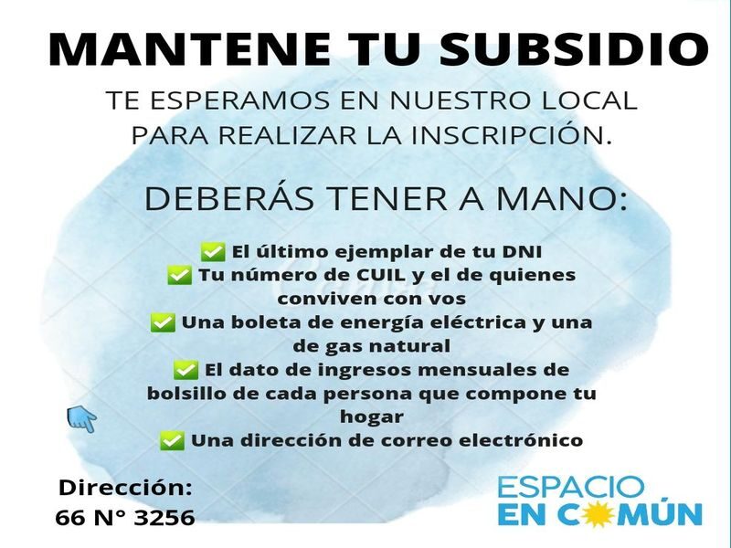 SUBSIDIOS: Asesoramiento gratuito