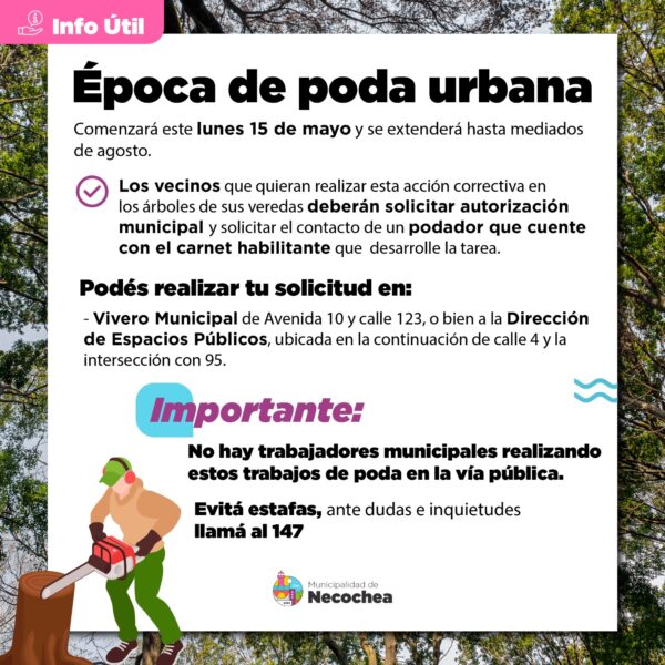 La municipalidad alerta sobre falsos podadores