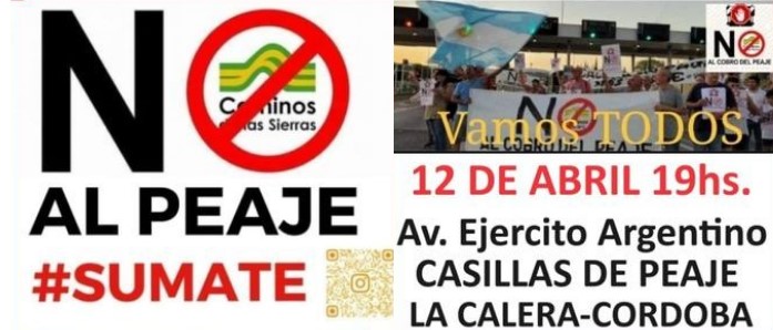 Basta de peaje en la red de accesos a Córdoba