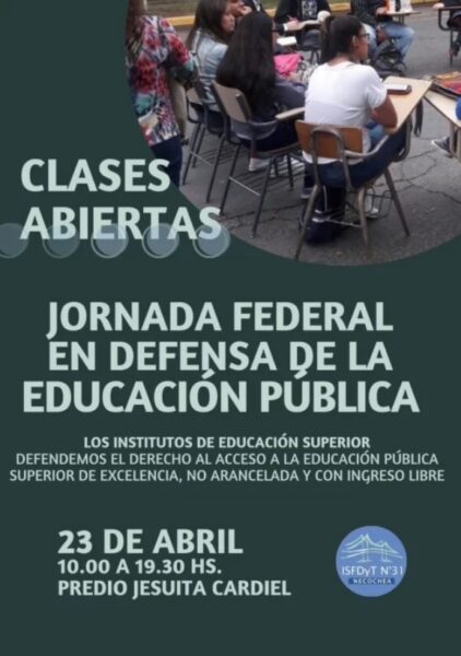 Este martes 23 jornada en defensa de la educación pública