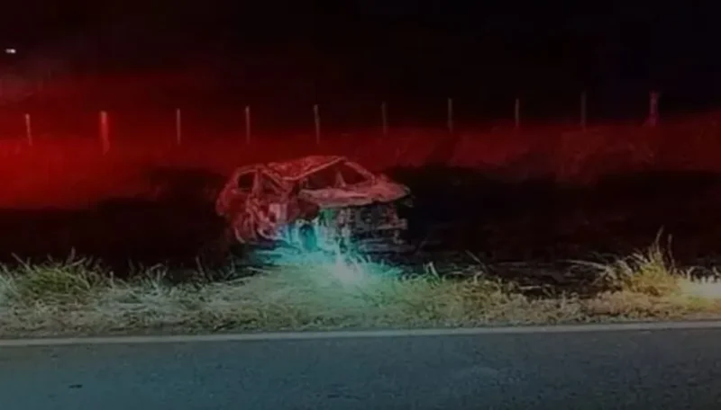 Tragedia en la ruta 74. Incendio de un auto y muerte
