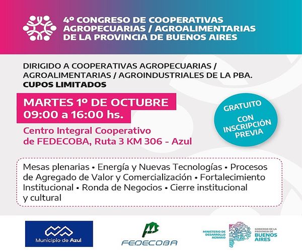 4to Congreso de Cooperativas Agropecuarias y Agroalimentarias bonaerenses