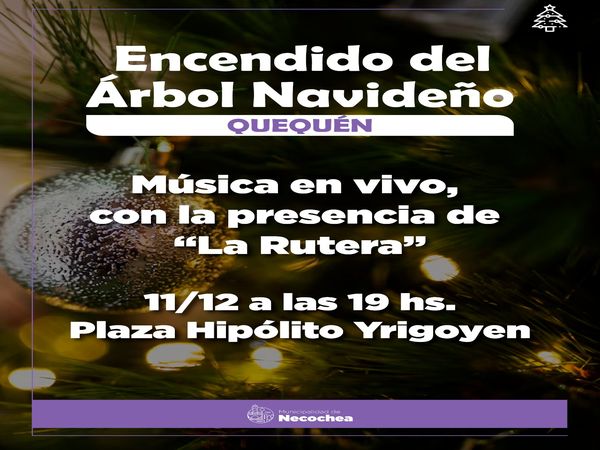 Quequén enciende las luces de su Árbol de Navidad