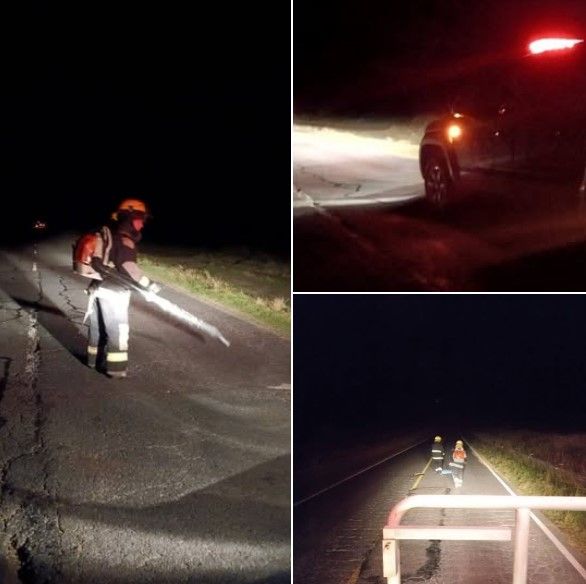 Derrame de cereal en la ruta 86