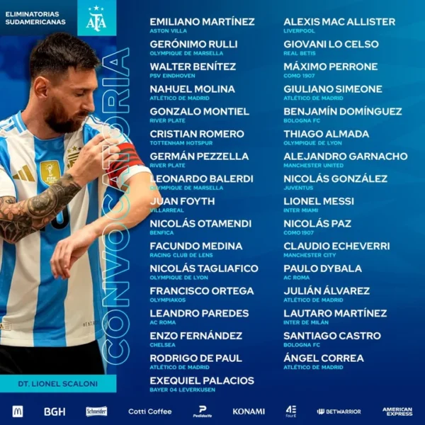 La lista de Scaloni contra Uruguay y Brasil