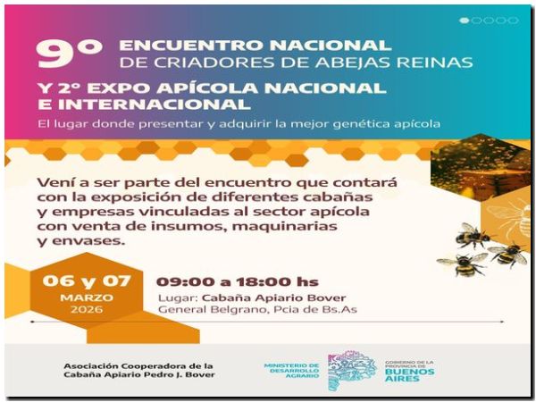 Llega el 9° Encuentro Nacional de Criadores de Abejas Reinas