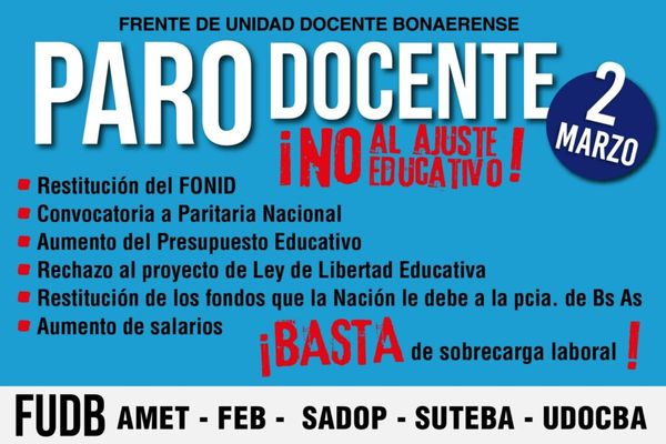 Paro docente en Buenos Aires