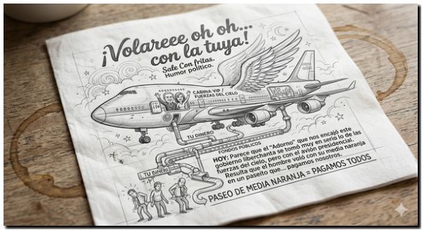 Sale Con fritas. Humor político. HOY: ¡Volareee oh oh… con la tuya!