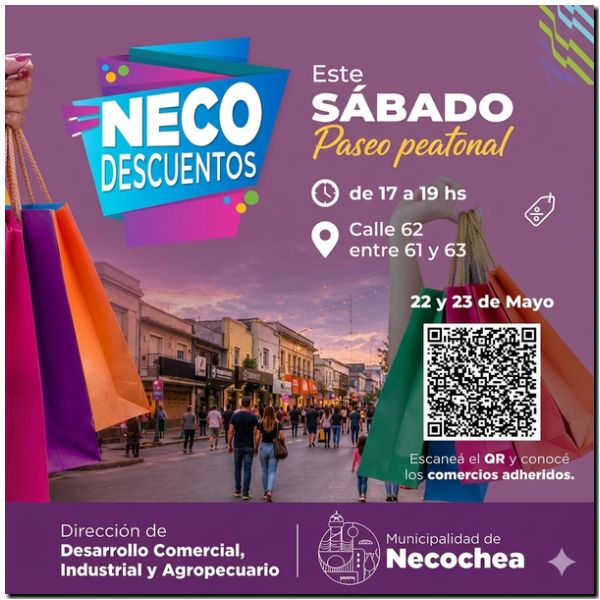 NECOCHEA: Descuentos, peatonal y música