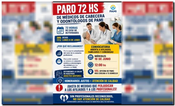PAMI: Paro de médicos de cabecera