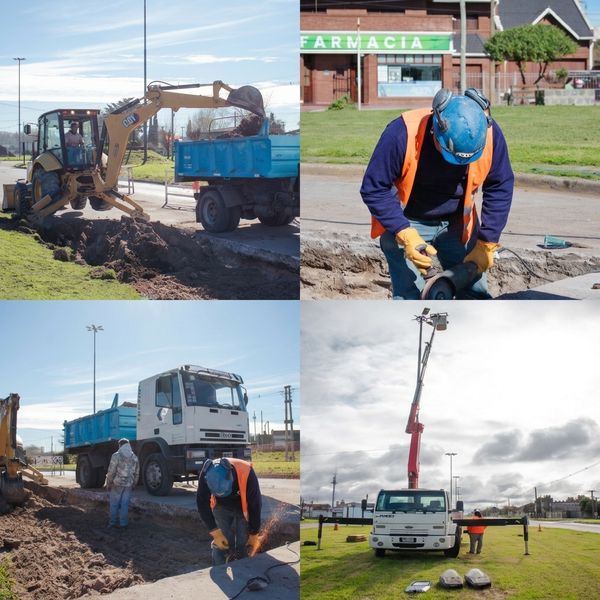 Obras en la avenida Almirante Brown